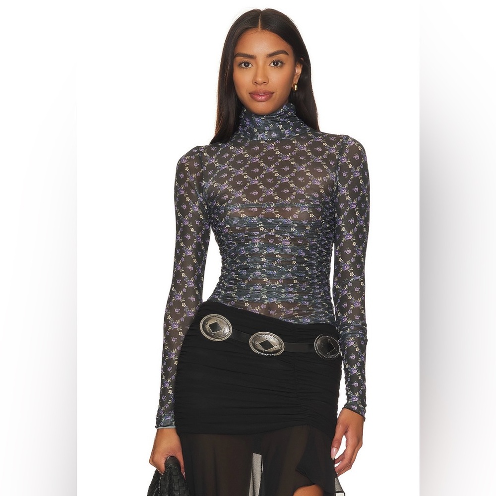 NWOT Free People Under It All Printed Mesh Bodysuit